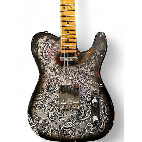 Used 2021 Fender Custom Shop Ltd 68' Telecaster Relic Black Paisley Solid Body Electric Guitar Black Paisley