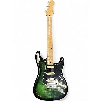 Used 2021 Fender Limited Edition Player Stratocaster Plus Top HSS Trans Green Solid Body Electric Guitar