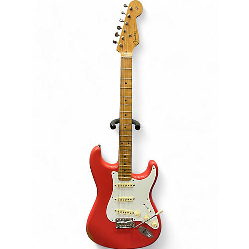 Fender Used 2021 Fender Vintera 50s Stratocaster Road Worn Fiesta Red Solid Body Electric Guitar Fiesta Red