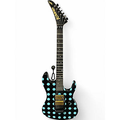 Used 2021 Kramer nightswan black with blue polka dots Solid Body Electric Guitar