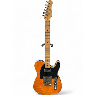 Used 2021 Michael Kelly Hybrid 55 Trans Amber Solid Body Electric Guitar