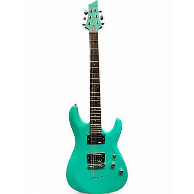Used 2021 Schecter Guitar Research C-6 Deluxe Satin Aqua Solid Body Electric Guitar