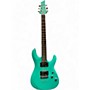 Used 2021 Schecter Guitar Research C-6 Deluxe Satin Aqua Solid Body Electric Guitar Satin Aqua