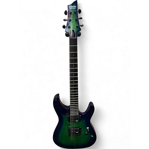 Used 2021 Schecter Guitar Research C-6 ELITE Green Solid Body Electric Guitar Green