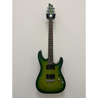 Schecter Guitar Research Used 2021 Schecter Guitar Research C1 Platinum Green Burst Solid Body Electric Guitar