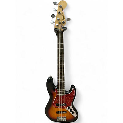 Used 2021 Squier Deluxe Jazz Bass Active V 5 String 3 Color Sunburst Electric Bass Guitar