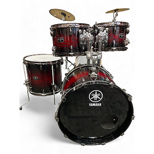 Yamaha Used 2021 Yamaha 4 Piece Live Hybrid Oak Red Magma Burst Drum Kit Red Magma Burst