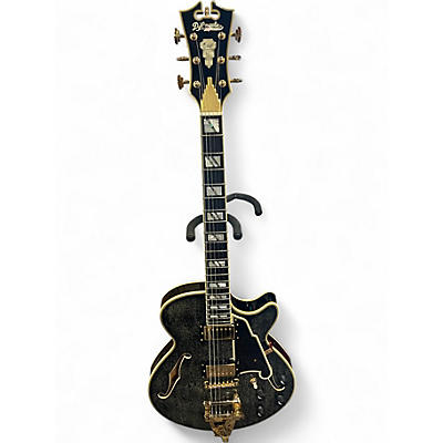 Used 2022 D'Angelico EXCEL SS Black and Gold Hollow Body Electric Guitar
