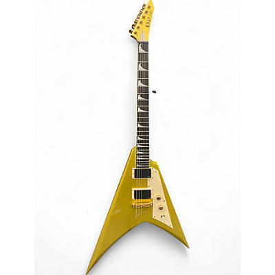 Used 2022 ESP Kirk Hammett Signature KH-V Metallic Gold Sparkle Solid Body Electric Guitar
