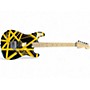 Used 2022 EVH Striped Series BLACK WITH YELLOW STRIPES Solid Body Electric Guitar BLACK WITH YELLOW STRIPES