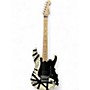 Used 2022 EVH Striped Series White with Black Stripes Solid Body Electric Guitar White with Black Stripes