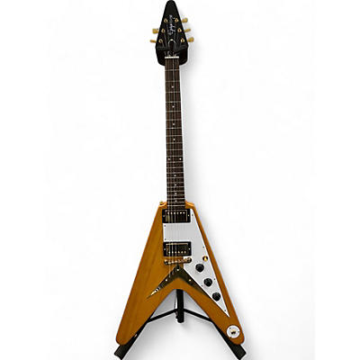 Used 2022 Epiphone 58 Korina Flying V Aged Natural Solid Body Electric Guitar