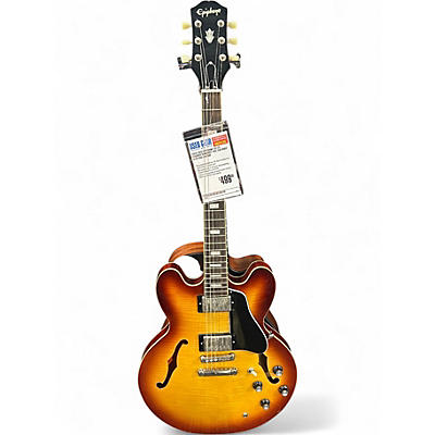 Used 2022 Epiphone ES335 FIGURED Sunburst Hollow Body Electric Guitar
