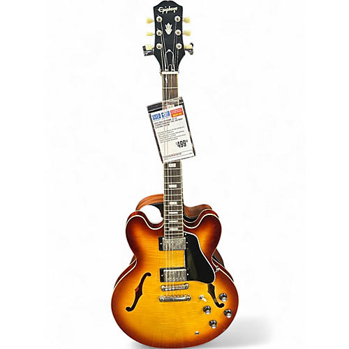 Used 2022 Epiphone ES335 FIGURED Sunburst Hollow Body Electric Guitar Sunburst