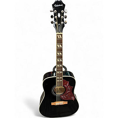Used 2022 Epiphone Hummingbird Pro Black Acoustic Electric Guitar