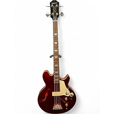 Used 2022 Epiphone Jack Casady Signature Sparkling Burgundy Electric Bass Guitar