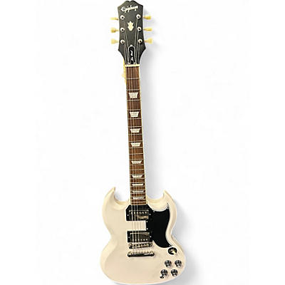 Used 2022 Epiphone Les Paul Custom SG Alpine White Solid Body Electric Guitar