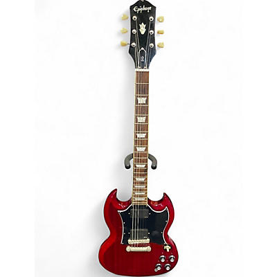 Used 2022 Epiphone SG Cherry Solid Body Electric Guitar