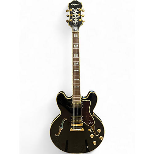 Used 2022 Epiphone Sheraton II PRO Black and Gold Hollow Body Electric Guitar Black and Gold