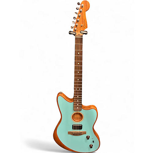 Used 2022 Fender ACOUSTASONIC PLAYER JAZZMASTER ICE BLUE Acoustic Electric Guitar ICE BLUE