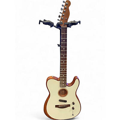 Used 2022 Fender ACOUSTASONIC PLYR TELE Arctic White Acoustic Guitar