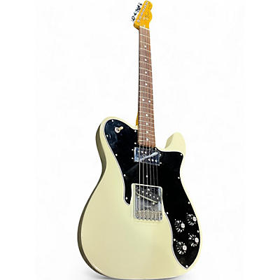 Used 2022 Fender AMERICAN VINTAGE 1977 TELECASTER DELUXE Olympic White Solid Body Electric Guitar