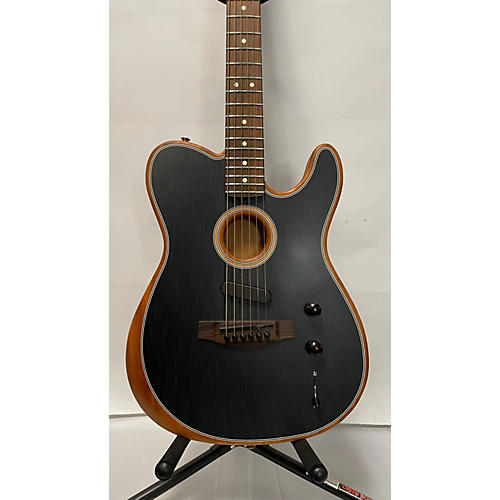 Fender Used 2022 Fender Acoustasonic Player Telecaster Black Acoustic Electric Guitar Black