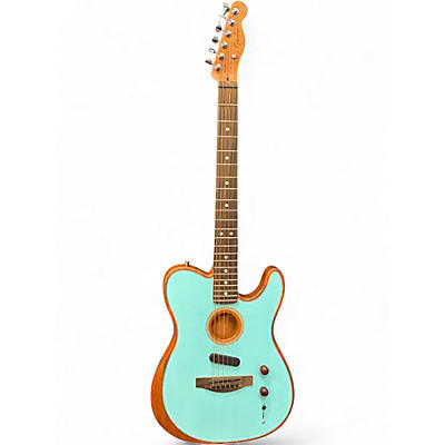 Used 2022 Fender Acoustasonic Player Telecaster Daphne Blue Acoustic Electric Guitar