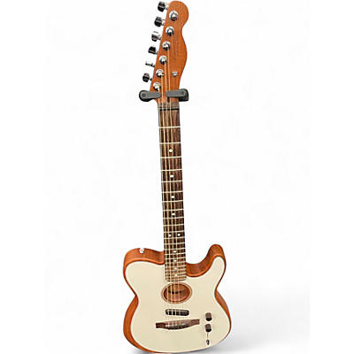 Used 2022 Fender Acoustasonic Standard Telecaster White Solid Body Electric Guitar