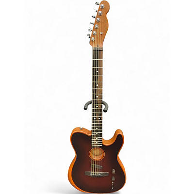 Used 2022 Fender American Acoustasonic Telecaster Bourbon Burst Acoustic Electric Guitar