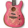 Used 2022 Fender American Acoustasonic Telecaster pink  Acoustic Electric Guitar pink