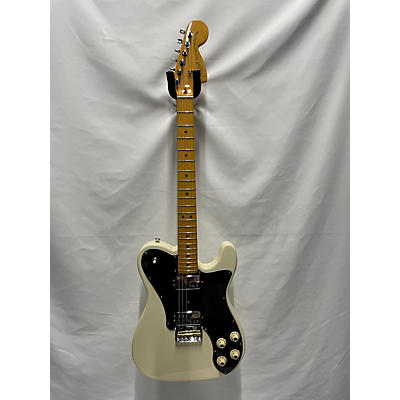 Used 2022 Fender American Deluxe Telecaster White And Black Solid Body Electric Guitar