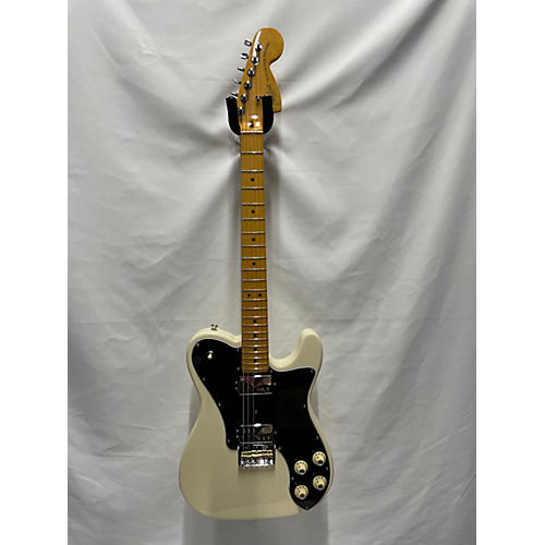 Used 2022 Fender American Deluxe Telecaster White And Black Solid Body Electric Guitar white and black