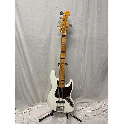 Fender Used 2022 Fender American Ultra Jazz Bass V Arctic Pearl Electric Bass Guitar Arctic Pearl