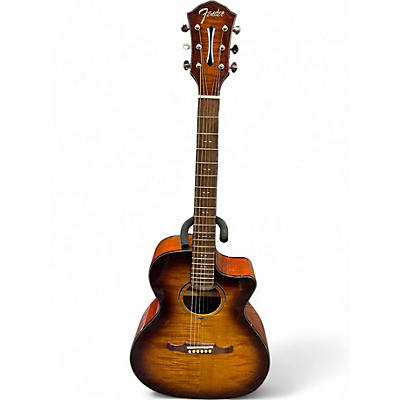 Fender Used 2022 Fender FA345CE Auditorium 3 Color Tea Burst Acoustic Electric Guitar