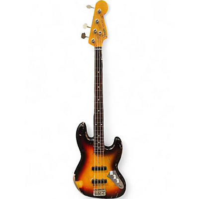 Used 2022 Fender Jaco Pastorius Signature Relic Jazz Bass Fretless Sunburst Electric Bass Guitar