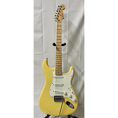 Used 2022 Fender Player Stratocaster Yellow Solid Body Electric Guitar