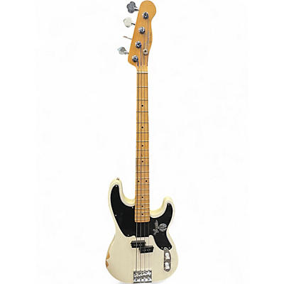 Used 2022 Fender Roadworn Mike Dirnt Signature White Electric Bass Guitar