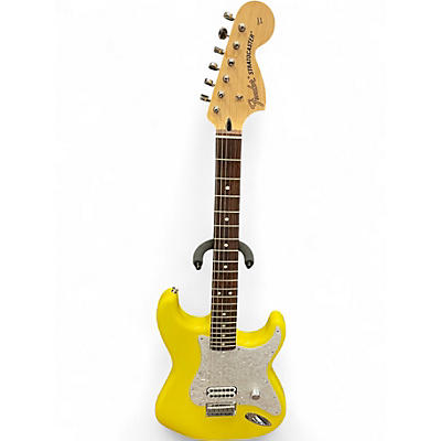 Used 2022 Fender Tom Delonge Signature Stratocaster Yellow Solid Body Electric Guitar