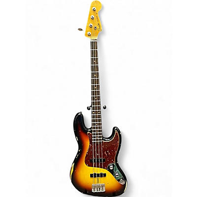 Used 2022 Fender custom Shop 62 J Bass Relic 3 Color Sunburst Electric Bass Guitar