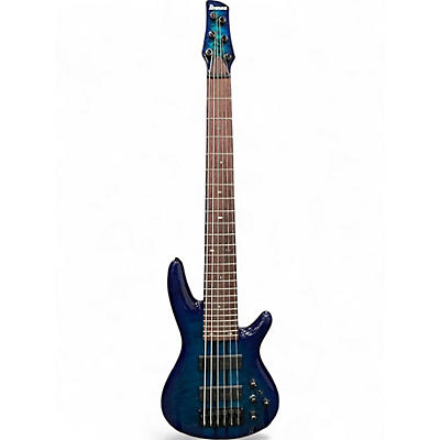 Used 2022 Ibanez ANB306 Adam Nitti SP Trans Blue Electric Bass Guitar