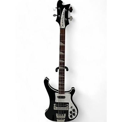 Used 2022 Rickenbacker 4001 Black and White Electric Bass Guitar