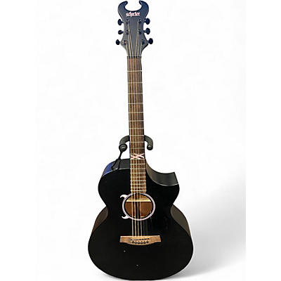 Used 2022 Schecter Guitar Research Machine Gun Kelly Electric Acoustic Guitar Black Acoustic Electric Guitar