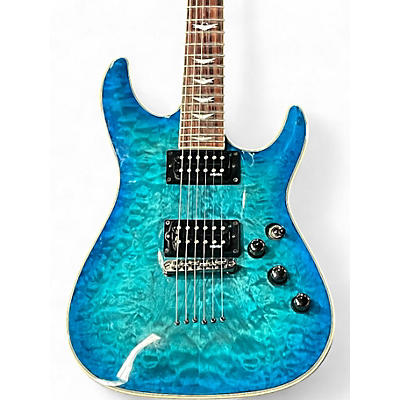 Used 2022 Schecter Guitar Research Omen Extreme 6 Trans Blue Solid Body Electric Guitar