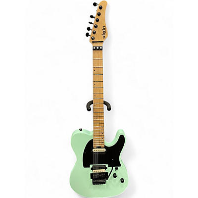 Used 2022 Schecter Guitar Research svss-fr Seafoam Green Solid Body Electric Guitar