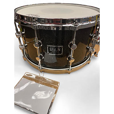 Used 2022 Spaun 8X14 USA Custom black sparkle Drum
