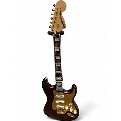 Squier Used 2022 Squier 40th Anniversary Stratocaster Gold Edition Ruby Solid Body Electric Guitar