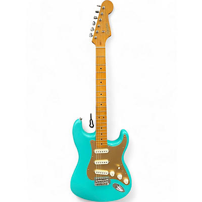 Squier Used 2022 Squier 40th Anniversary Stratocaster Seafoam Green Solid Body Electric Guitar