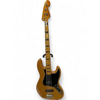Used 2022 Squier Classic Vibe 70s Jazz Bass Natural Electric Bass Guitar