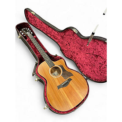 Used 2022 Taylor Custom 224ce-K DLX Natural Acoustic Electric Guitar